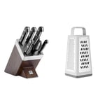 Zwilling 36133-000-0 7-Piece Self-Sharpening Knife Block Set, Wooden Block & ZWILLING Z-Cut Square Drive, Multifunctional, Stainless Steel Blade, Plastic housing