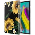 Yoedge Case Compatible for Samsung Tab S5E 10.5-Cover Silicone Soft Clear with Design Print Cute Pattern Antiurto Shockproof Back Protective Tablet Cases for Samsung Tab S5E 10.5, Sunflower