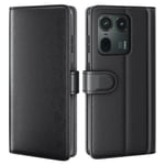 Motorola Edge 50 Neo Plånboksfodral i Äkta Läder, Svart
