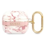 Guess AirPods 3 Skal Marble Strap Collection - Rosa - TheMobileStore Airpods tillbehör