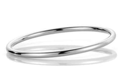 Armbånd gull. Classic armring rund profil, hvitt gull 14 kt, 4 mm - 02HV4065