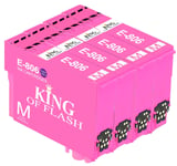KING OF FLASH Compatible Printer Ink Cartridges For Epson T0807 - Epson Stylus RX560, RX585, RX685, R265, R285, R360, PX650, PX50, PX700W, PX710W, PX800FW, PX810FW, P50 Printers (4 Light Magenta)