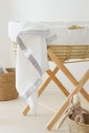 Luxury 100% Organic Satin Edged Baby Blanket  (White & Grey)