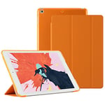 Coque de Protection 10,2" pour iPad 9th / 8th / 7e génération (2021/2020/2019) avec Fonction Veille/réveil Intelligente, Couverture de la Coque de Protection en polyuréthane et PC, Orange