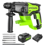 Greenworks 24V Lithium-ion Brushless SDS 2J Heavy Duty Rotary Hammer Drill, 4-Mode Variable Speed, Amazon Exclusive 4AH Battery & Charger Included