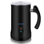 Milk Frother,CHINYA Electric Milk Frother with Hot or Cold Functionality, Foam Maker,Stainless Steel, Automatic Milk Frother and Warmer for Coffee, Cappuccino and Macchiato (Black)
