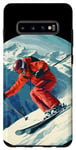 Coque pour Galaxy S10+ Des montagnes d'hiver fraîches dans la neige pour les amateurs de ski