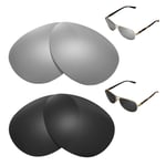 Walleva Polarized Titanium + Black Lenses For Oakley Feedback Sunglasses