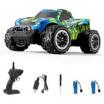 Fjärrstyrd bil för barn, 1:20 terrängbil med 60 minuters speltid, 2,4 GHz 20 km/h monstertruckleksak med 2 batterier för pojkar och flickor från 3 år