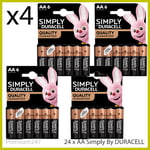 24 NEW Duracell AA Power Alkaline Batteries Economy LR6 MN1500 Battery Long Exp