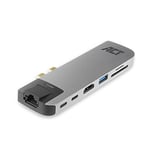 ACT 7-in-1 USB C Hub for MacBook, USB C Adapter with Thunderbolt 3 (100W PD), 4K HDMI, SD/TF Card reader, 2x USB, Ethernet – AC7044