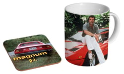 Magnum PI Tom Selleck Awesome Ceramic Coffee MUG + Coaster Gift Set …