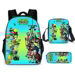 Plants Vs. Zombies 3-pack set barnryggsäckar spel periferi flickor pojkar ryggsäckar skolväskor tecknad film dagis ryggsäck present 10