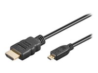 Goobay Series 2.0 - Hög Hastighet - Hdmi-Kabel Med Ethernet - Hdmi Hane Till 19 Pin Micro Hdmi Type D Hane - 1 M - Dubbelt Skärmad - Svart - 4K60hz Stöd