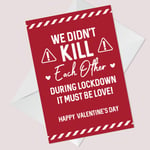 Valentines Day Lockdown Funny Card For Boyfriend Girlfriend Novelty Cards