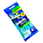 Gillette Blue II Plus Slalom 4pc Platinum 2-Blade Mens Shaving Disposable Razors