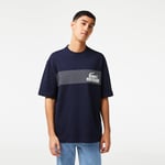 T-shirt homme Lacoste oversize fit imprimé inspiration tennis Taille 4XL Bleu Nuit