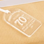 Personalised 70th Birthday Bottle Tag Clear Acrylic Gift Idea For Her New