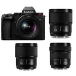 Panasonic Lumix S5 IIX Digital Camera with 20-60mm and 50mm Lens + LUMIX S 85mm f1.8 Lens Bundle