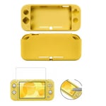 Housse étui silicone de protection pour console Nintendo Switch Lite - Jaune + Protection écran en verre trempé