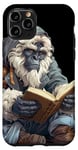 iPhone 11 Pro Cute anime blue bigfoot / yeti reading a library book art Case