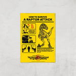 Jurassic World How To Survive A Raptor Attack Giclee Art Print - A2 - Print Only