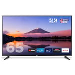 Cello C65RTS 65 inch Smart TV 4K Ultra HD LED Made in UK, FREEVIEW DVB-T2 HD: Prime Video, Netflix, YouTube, Disney+ & Catch Up TV Apps, 3x HDMI 65 inch Smart WiFi TV in Black