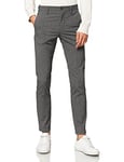 BOSS Mens Schino-Taber Tapered-fit Trousers in Stretch Fabric with Micro Houndstooth Silver