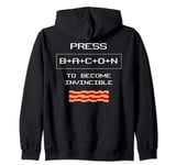 Video Game Bacon Lover: Press B+A+C+O+N to Become Invincible Zip Hoodie