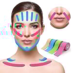 2,5 cm * 5 m Kinesiologitejp Kompatibel Med Ansikte V-Linje Hals Ögon Lyft Rynkor Remover Klistermärke Tejp Ansiktsvård Verktyg Bandagem Elastica-grön