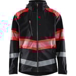 Blåkläder softshelljacka 44942513 High-Vis kl1 svart/röd, stl M