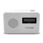Pure Elan One2 portable DAB+/FM radio with Bluetooth 5.1 (LCD display, 10 preset buttons, can run with 4xAA batteries) Cotton White
