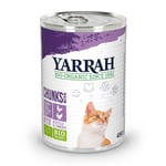 Økonomipakke Yarrah Bio biter 24 x 405 g - Økologisk kylling & økologisk kalkun med økologisk brennesle & økologisk tomater i saus