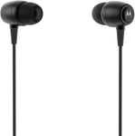 Motorola MOTEMBK Earbuds Metal Audio Wired Earphones Microphone IP54 - Black