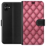 Samsung Galaxy A05 Svart Plånboksfodral Exklusivt Rosa Mönster