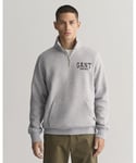 Gant Mens Arch Half-Zip Sweatshirt - Melange - Size Small