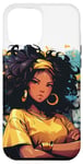 Coque pour iPhone 13 Pro Max Femme de couleur latine avec fond dessins graffitis