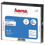 Hama Boîtier "Multipack" (pour 6 CD/DVD/Blu-ray, multipack, 6 in 1, étui de protection pour CD) Noir/Transparent