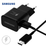 Chargeur Samsung Rapide EP-TA20EWE + Cable USB Type C pour Samsung Galaxy Tab S8 Ultra 14.6" Couleur Noir