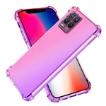LINER Case for Realme 8 Pro/Realme 8 4G Case, Gradient Color Ultra-Slim Crystal Transparent Cover Clear Back [Anti-Yellow] Soft TPU Flexible Silicone Shockproof Bumper Phone Cover, Pink/Purple