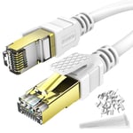 Ethernet Cable 2M Cat 8 Cable Alaser High Speed 2000MHZ 40GBPS Internet Network LAN Patch Cords Shielded Durable Gold Plated RJ45 Connector for Gaming PC TV PS4 Modem Router Mac Laptop Xbox Movie