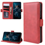 FOR TENG LIN TL For Huawei Honor 20/Nova 5T Double Buckle Crazy Horse Business Mobile Phone Holster with Card Wallet Bracket Function(Black) phone case (Color : Red)