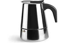 IBILI Express Moka Pot, 6 Cups, 280 ml, Stainless Steel, Suitable for Induction Hobs