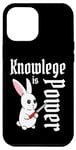 iPhone 15 Plus Knowledge Is Power Cute Kawaii Cartoon Bunny Rabbit Knife Case