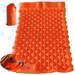 HI FINE CARE Tapis de Couchage Gonflable pour Camping avec Oreiller et Pompe à Pied Intégrée - Matelas Léger pour Voiture, Randonnée, Tente