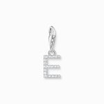 Thomas Sabo Charm-hängsmycke bokstaven E med vita stenar silver