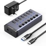 Ugreen Multifunctional HUB 7in1 USB Typ-C PD DC 12V - Grå - TheMobileStore Laddare & kablar