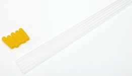 RC Receiver Wire Aerial Tube Protector Plastic Antenna Pipe Yellow Cap Clear x 5