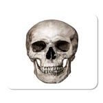 Mousepad Computer Notepad Office Gray Face Front Side View of Human Skull on Black with Clipping Path Body Dark Grim Home School Game Player Computer Worker Inch