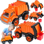 Technok Large Car Orange Sopbil Flyttbara Delar Lyftbar Container